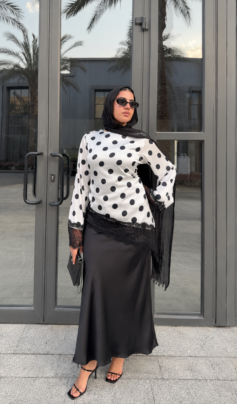 Polka Dot Satin Top