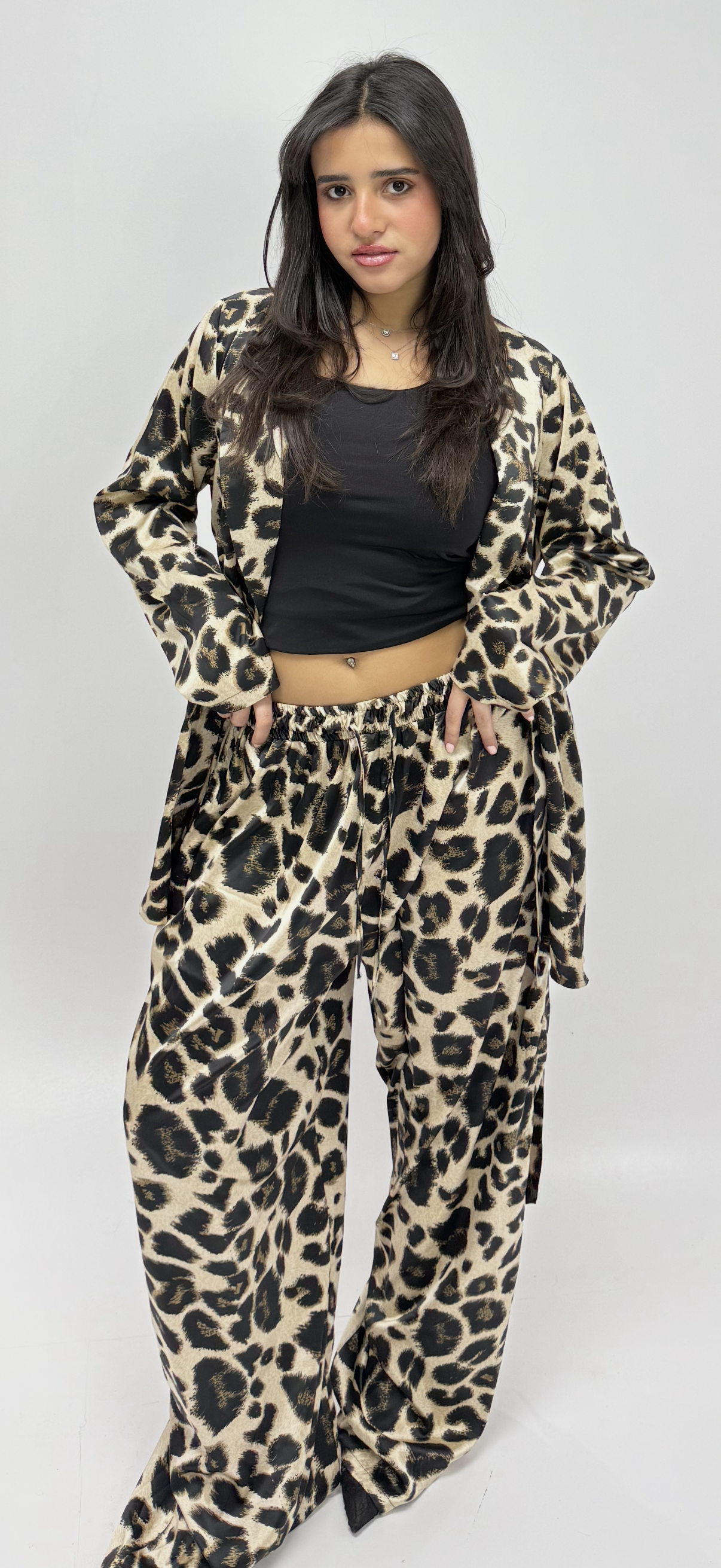 Leopard Satin Set