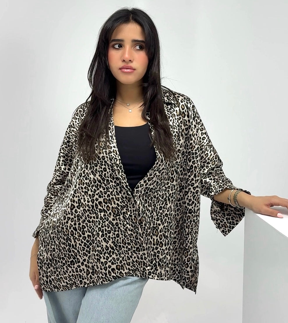Oversized Leopard Satin