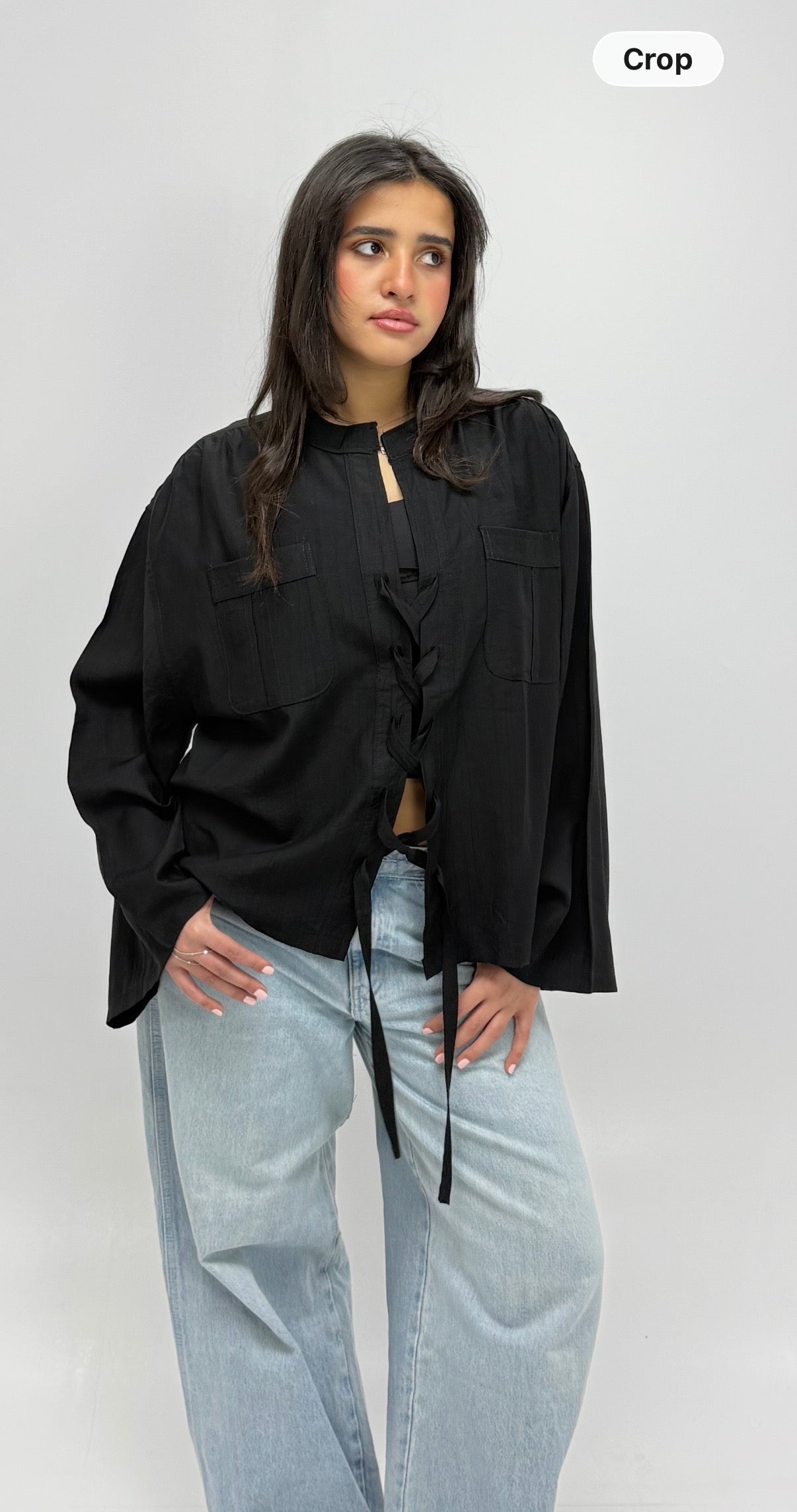 Lace-Up Blouse