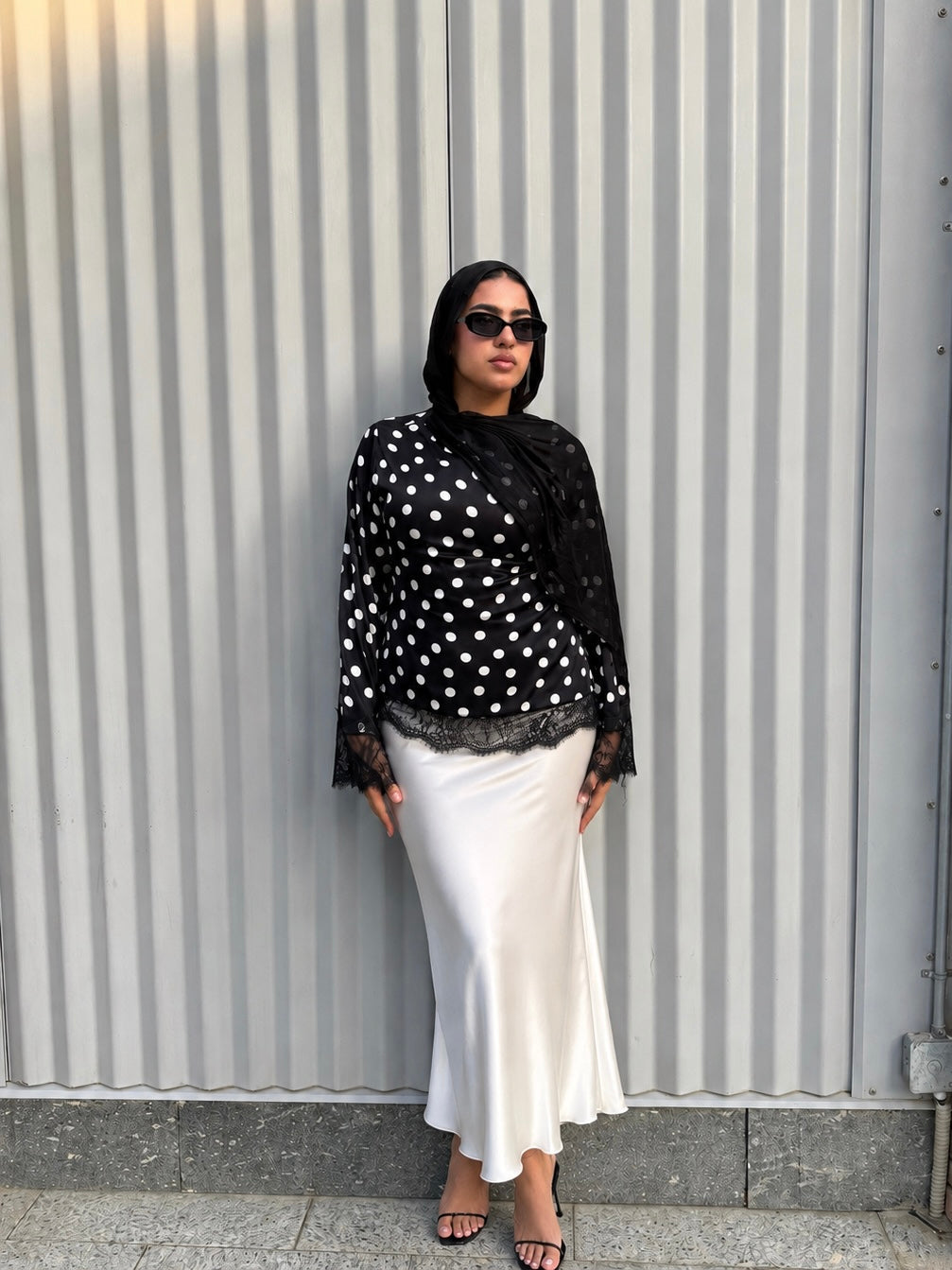Polka Dot Satin Top